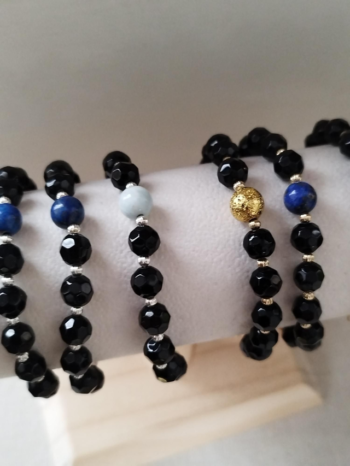 Bracelet noël - perles noires