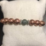 Bracelet élastique - pierre de lave rose