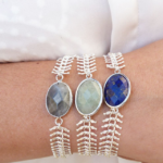 Caelia - plaqué argent - pierres