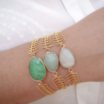 Caelia - plaqué or - pierres