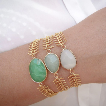 Caelia - plaqué or - pierres